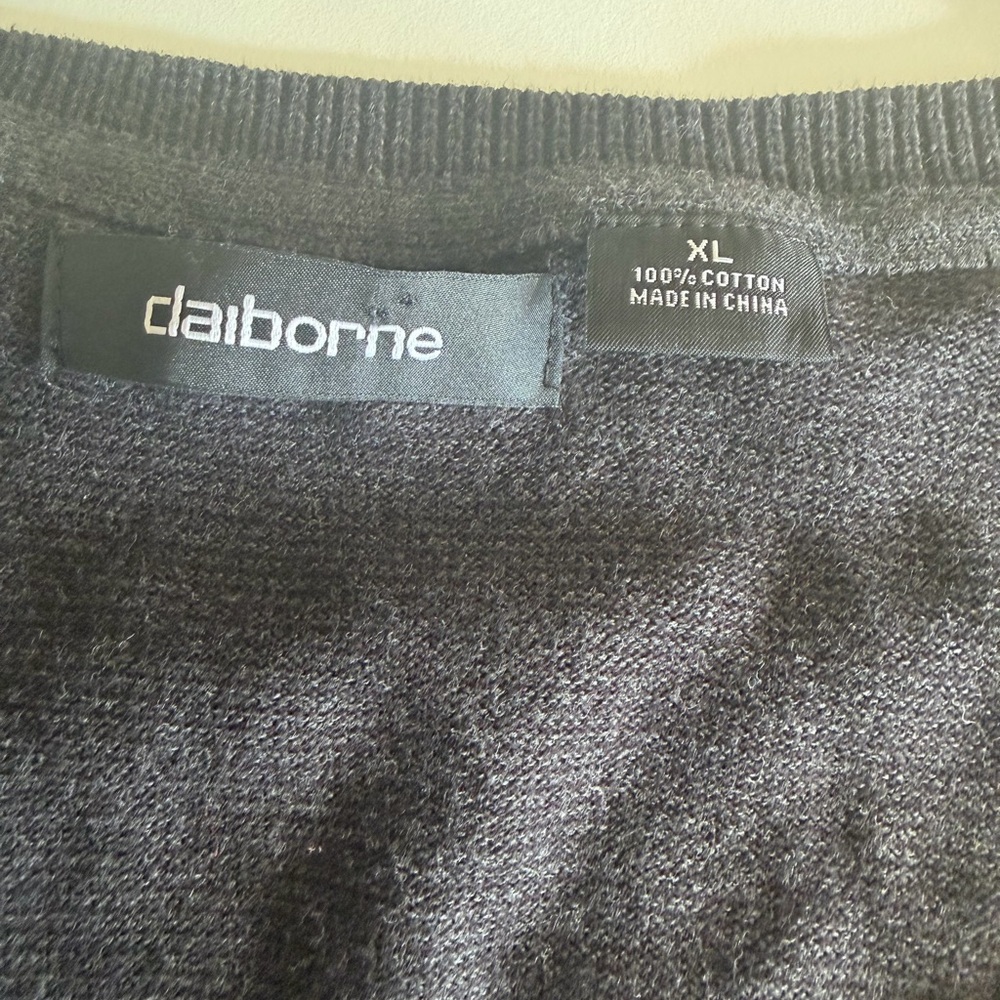 Claiborne Charcoal Knit Top XL
